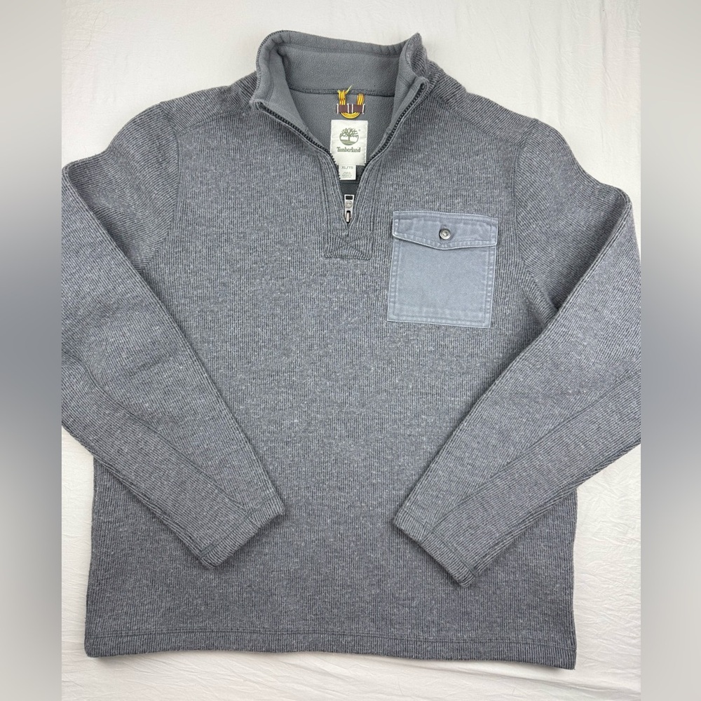 Timberland Men's Gray Quarter-Zip Sweater size XL